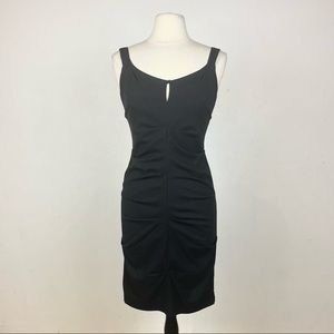 NICOLE MILLER classic gorgeous little
black midi dress 100% silk. Size 8 EUC